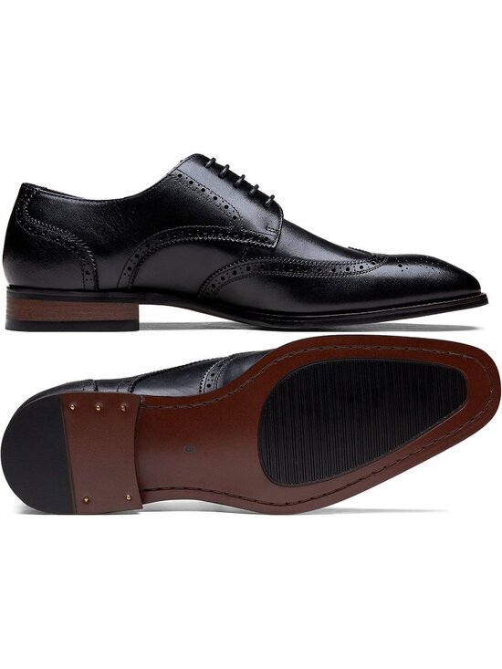 Men\'s Premium Black Dress Shoes Leather Wingtip Formal Business Oxford Shoes main image 4